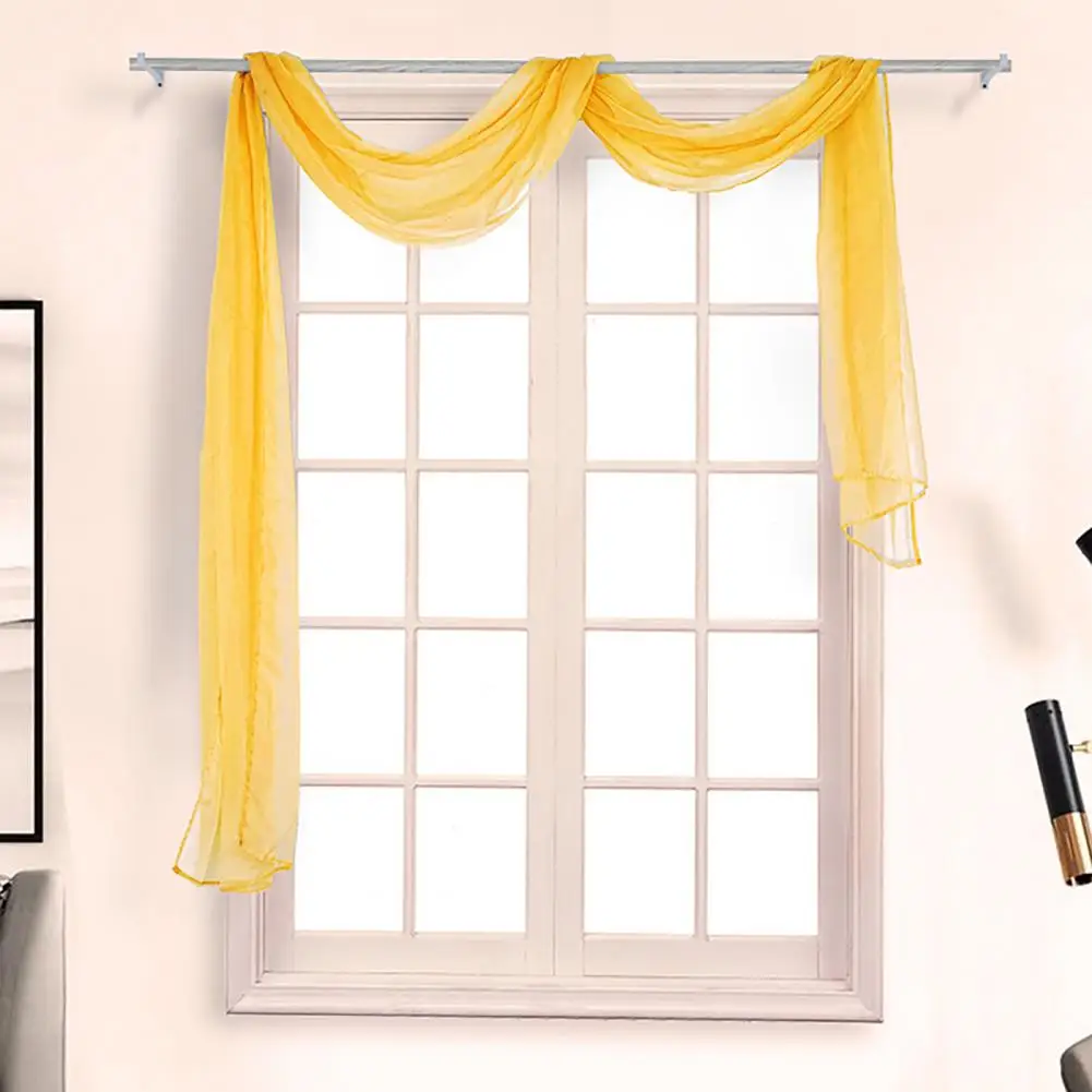 Sheer Curtain Light Transmission Breathable Fadeless Living Room Romantic Window Drape Tulle Curtain