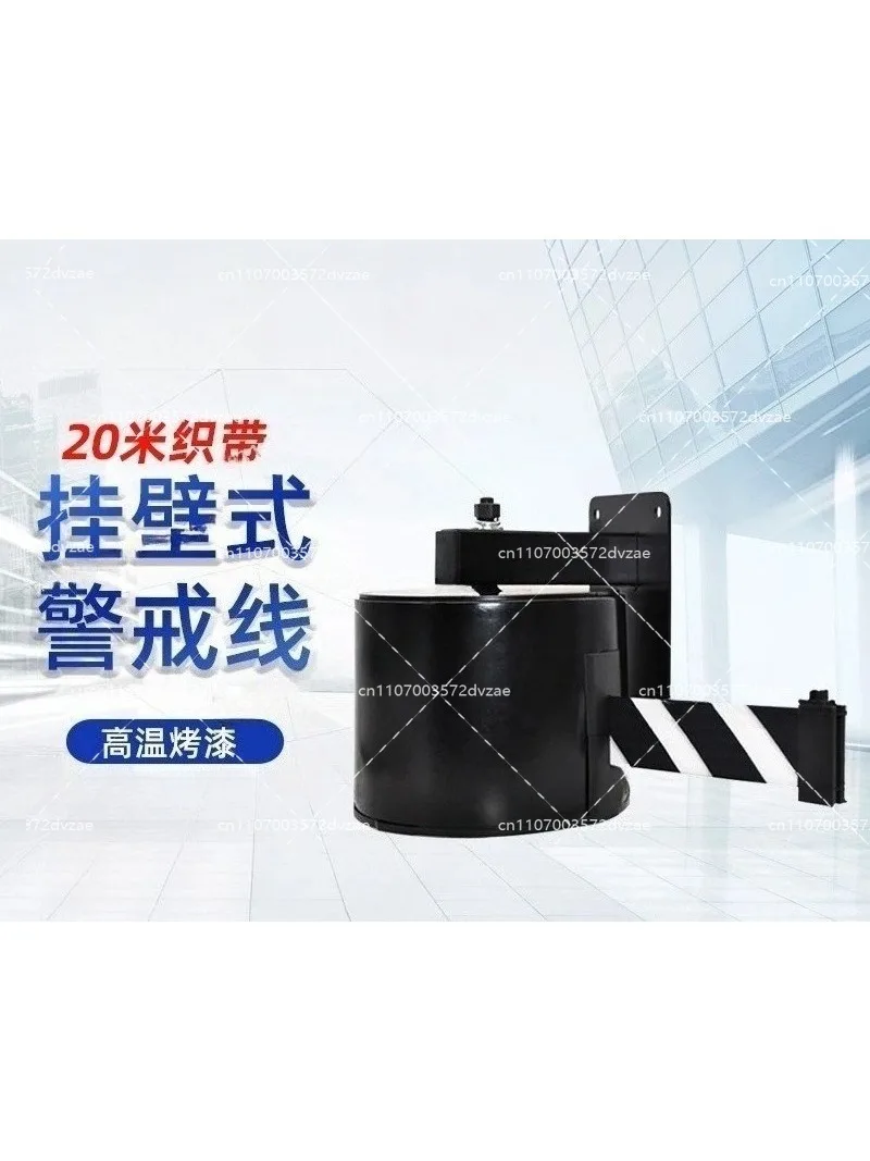 Wall Mounted Retractable Belt Barrier 20M Extra Long Hanging Safety Barrier Tape for Airport Port Crowd Control