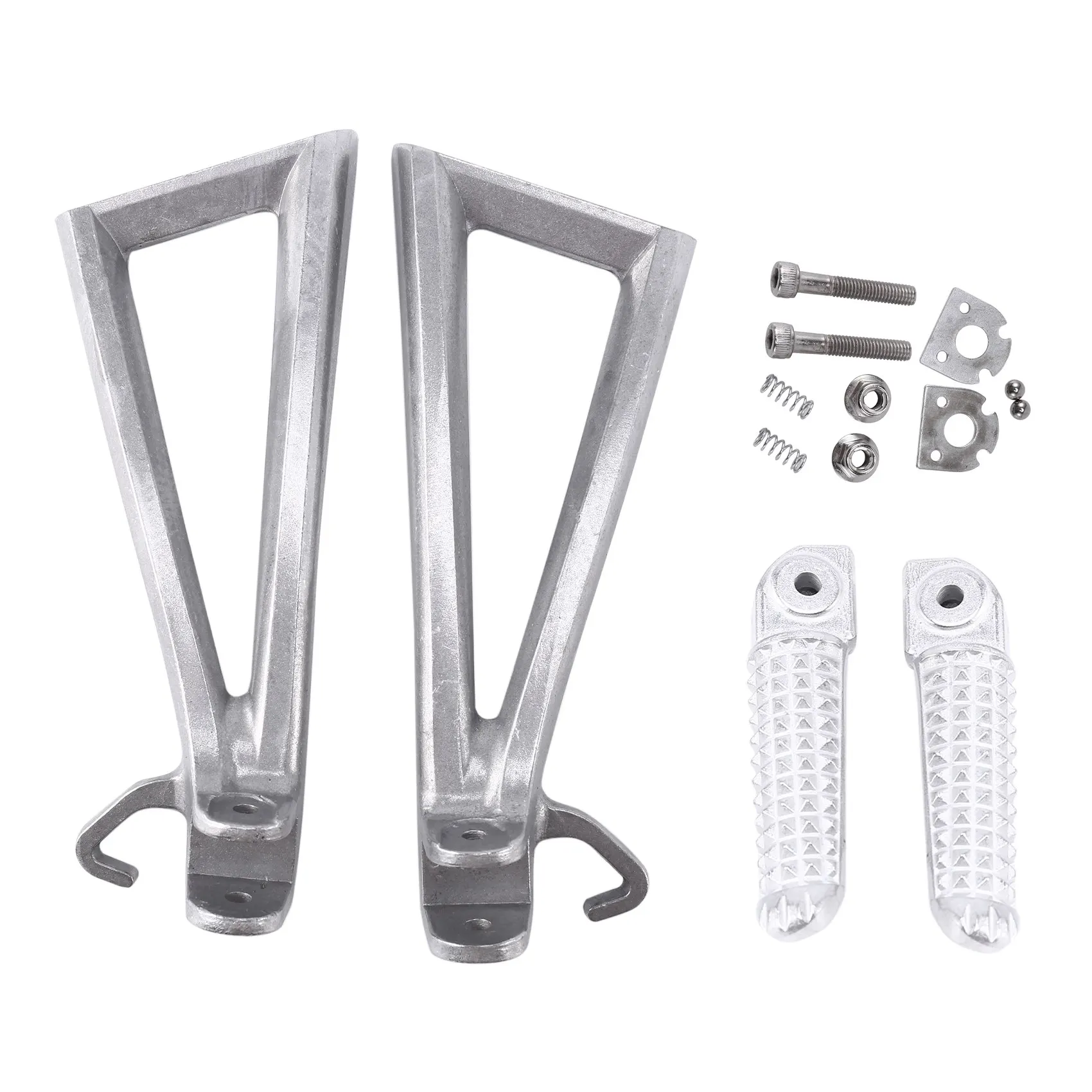 Motorcycle Rear Passenger Footrest Foot Pegs Bracket Set for Yamaha YZF-R6 2006-2017,Silver