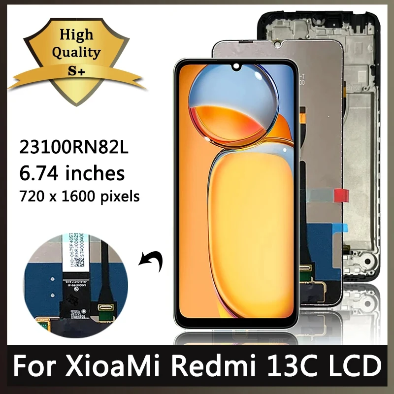 

6.74"inch For Xiaomi Redmi 13C 4G LCD 23100RN82L Display Touch Panel Screen Assembly Replacement For Redmi 13C 5G 23124RN87G LCD