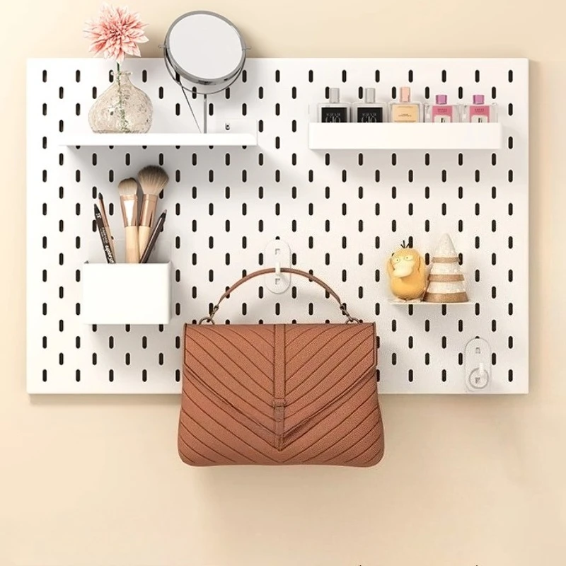 Wall Hole Board Rack No Punching Carbon Steel Storage Rack Children Desk Magnetic Learning Rack Shelf Kitchens Accessories Shelf