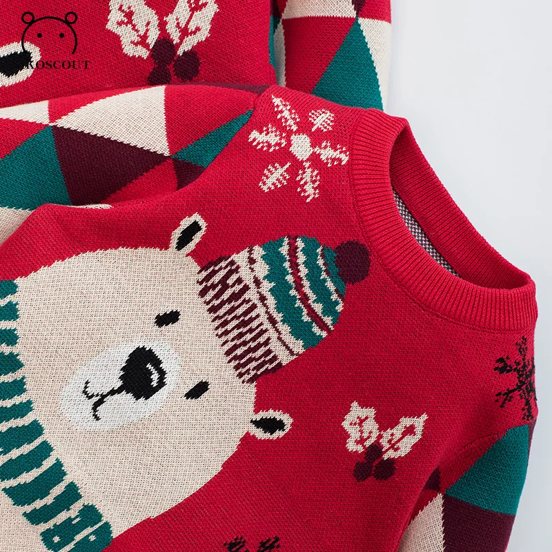 Family for a Family of Three in Winter Christmas and New Year Red Sweater Mother and Daughter New Year Fashionable Street Mother