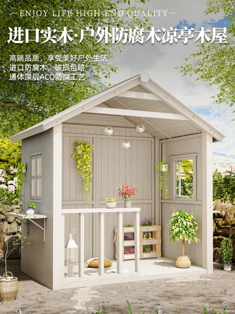 

Outdoor courtyard tea room pavilion outdoor villa sun room scenic wooden house roof garden sunshade canopy small pavilion