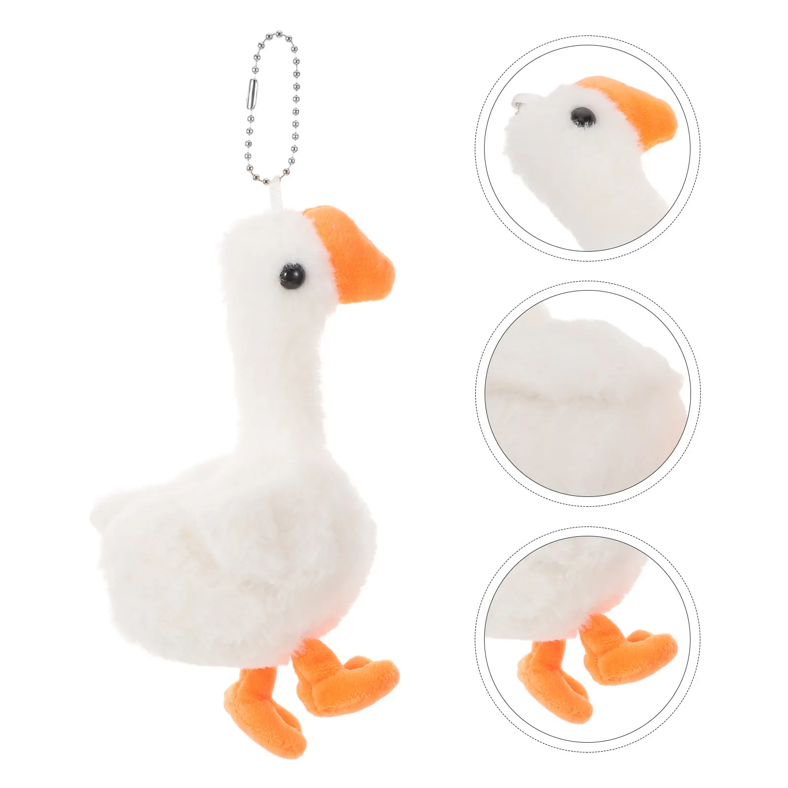

2Pcs Stuffed Goose Mini Animal Keychain Cute Bag Charm Carnival Prize Party Favor Claw Machine Filler Classroom Reward