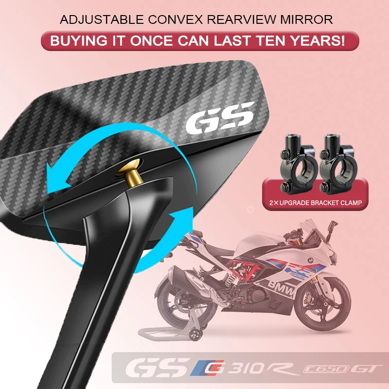 

Motorcycle Off-Road Anti-Shake Antiglare Wide-angle Rearview Mirror For BMW GS HP-R1250 K1200GT K1300S K1300R S1000RR S1000R GS