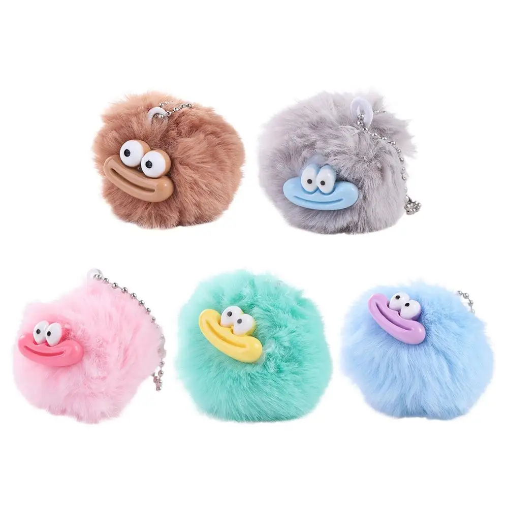 Chaveiro de palhaço engraçado dos desenhos animados plushies pelúcia salsicha boca chaveiro kawaii dopamina boca grande pingente de pelúcia caso fone de ouvido