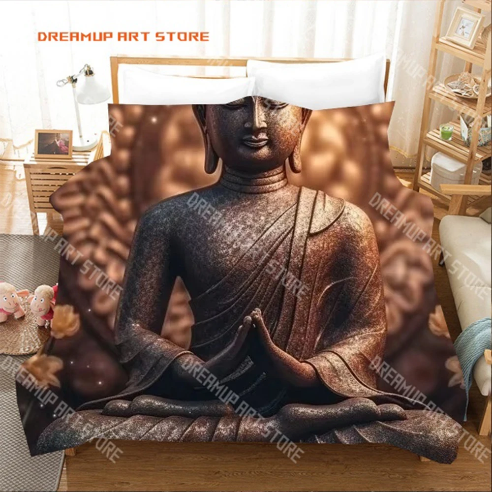 3D Print Buddha Statue Lotus Zen Spiritual Bedding Set Single Twin Full Queen King Size Bed Set Adult Kid Bedroom Duvetcover Set