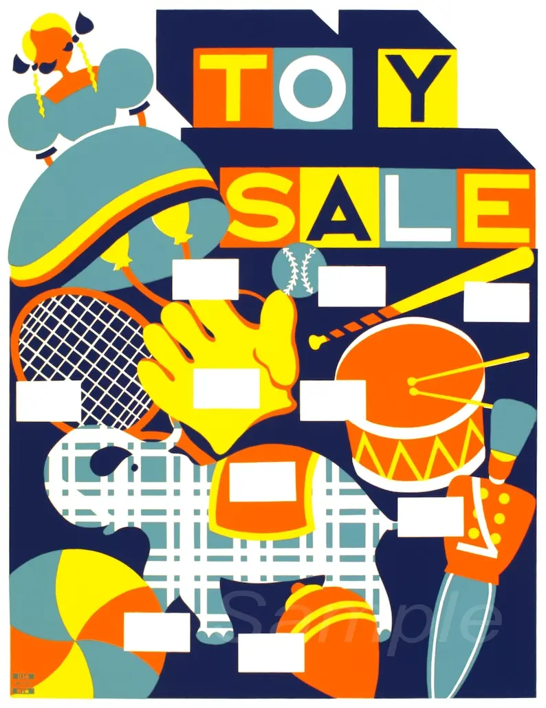 

Vintage Toy Sale Advertising Poster Print