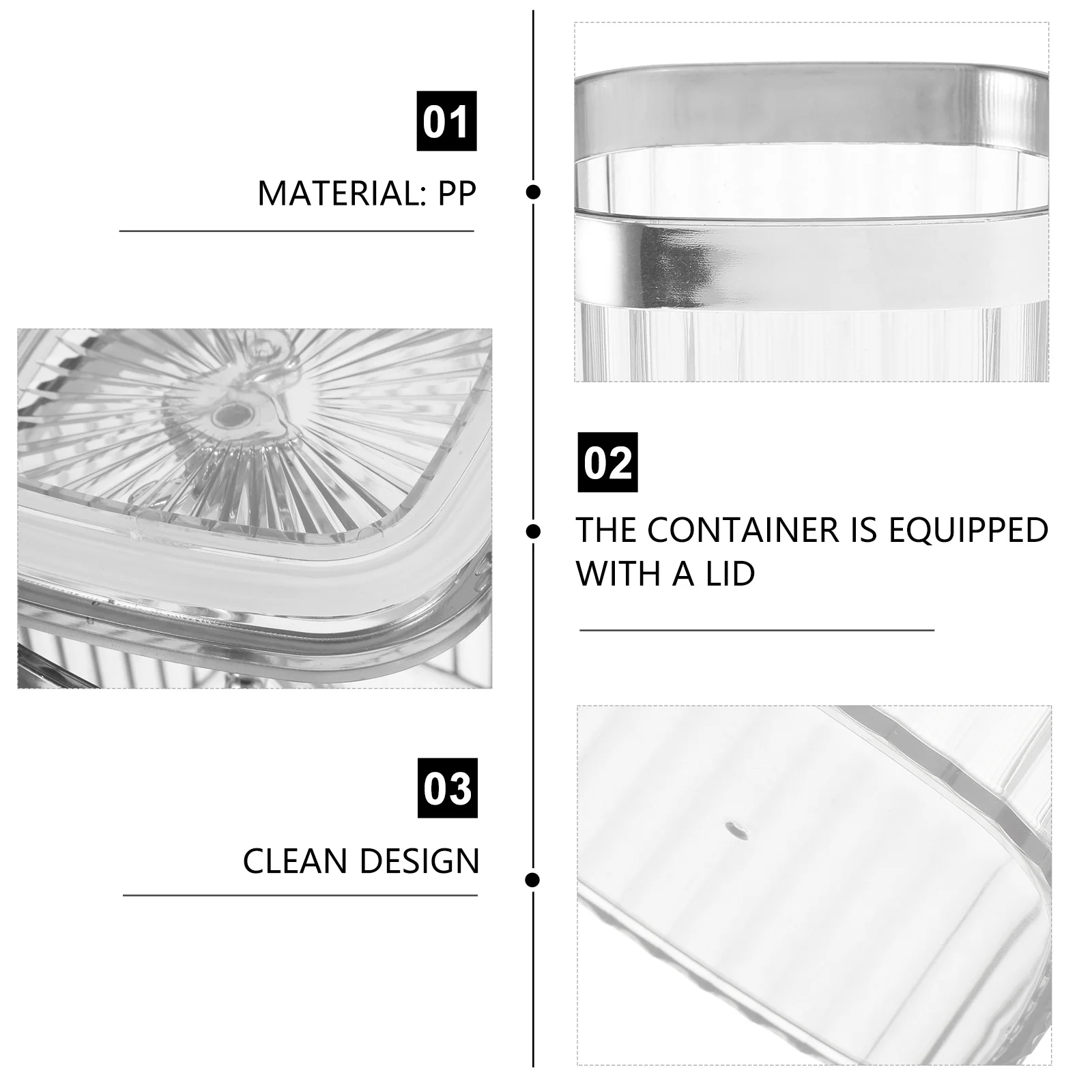 

Cotton Swabs Container Clear Makeup Organizer Cartoon Bunny Lid Large Cotton Pad Box Vanity Storage Case Dispenser