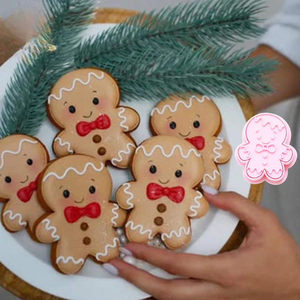 الكرتون عيد الميلاد الزنجبيل رجل كوكي العفن DIY Stampcookie القواطع الخبز الملحقات #1