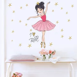 Butterfly Princess Wall Stickers Girl Bedroom Living Room Wall Decoration Movie Posters Door Sticker for boys decoracio