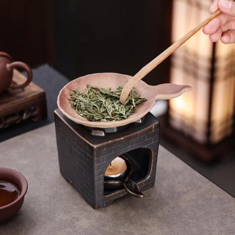 Retro Fireplace Household Tea Roaster Ceramic Incense Burner Candle Essential Oil Aromatherapy Diffuser Home Decoration