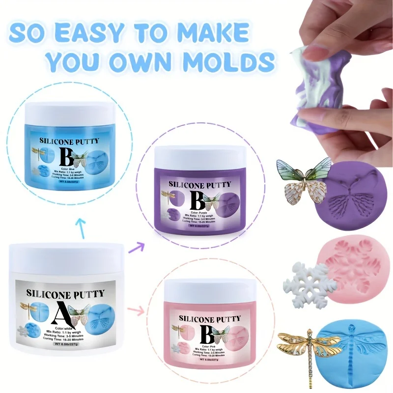 قالب معجون من السيليكون - دائري بتصميم فراشة وزهور، مثالي لإنشاء الحرف اليدوية والديكورات المعقدة، ومستلزمات الصياغة #3