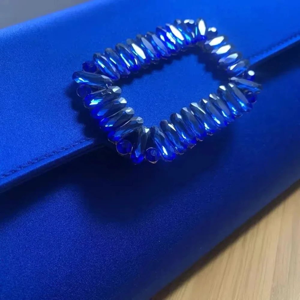 Fashion Simple Design Women Clutch Bag Royal Blue 2021 Brand Trendy Handbag For Women Wedding Party Rhinestone Purse Clutches