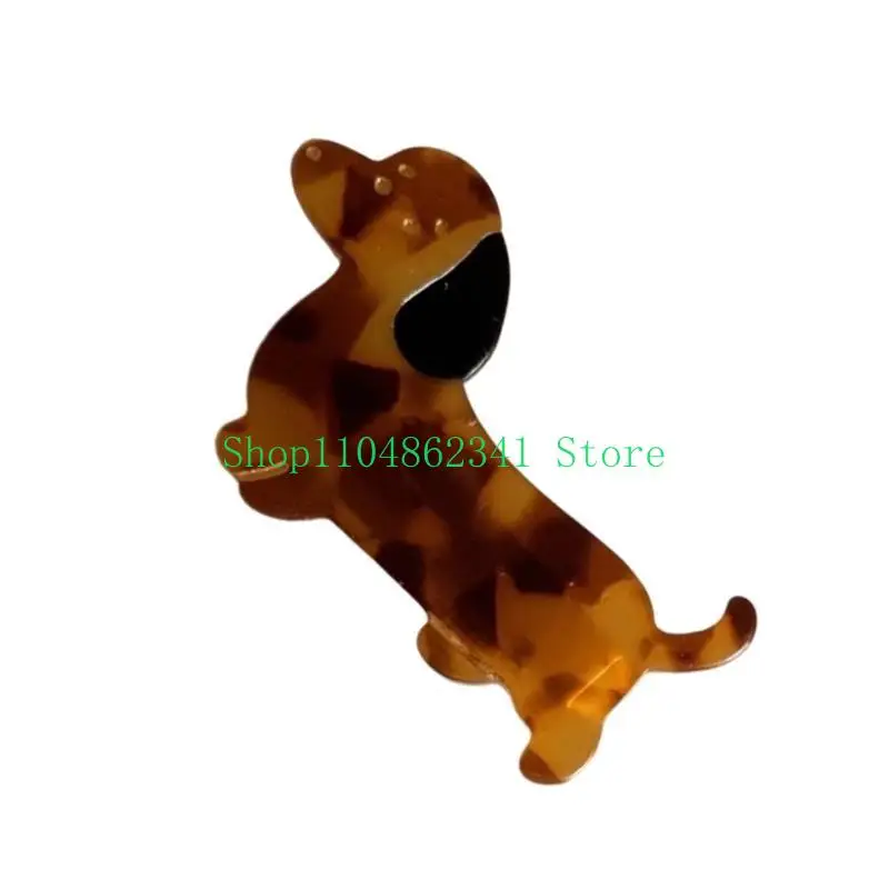 5ASD لطيف الكرتون مقطع الشعر مقطع Dachshund Girls Acrylic chrylic adorkable puppy