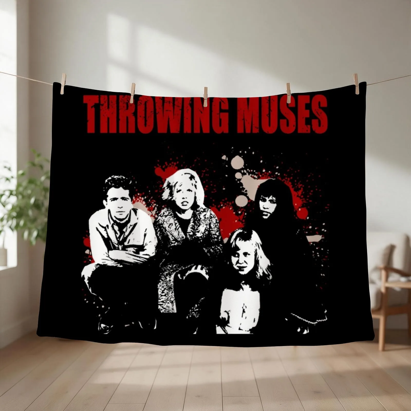 Throwing Muses-stencil shirt Throw Blanket
