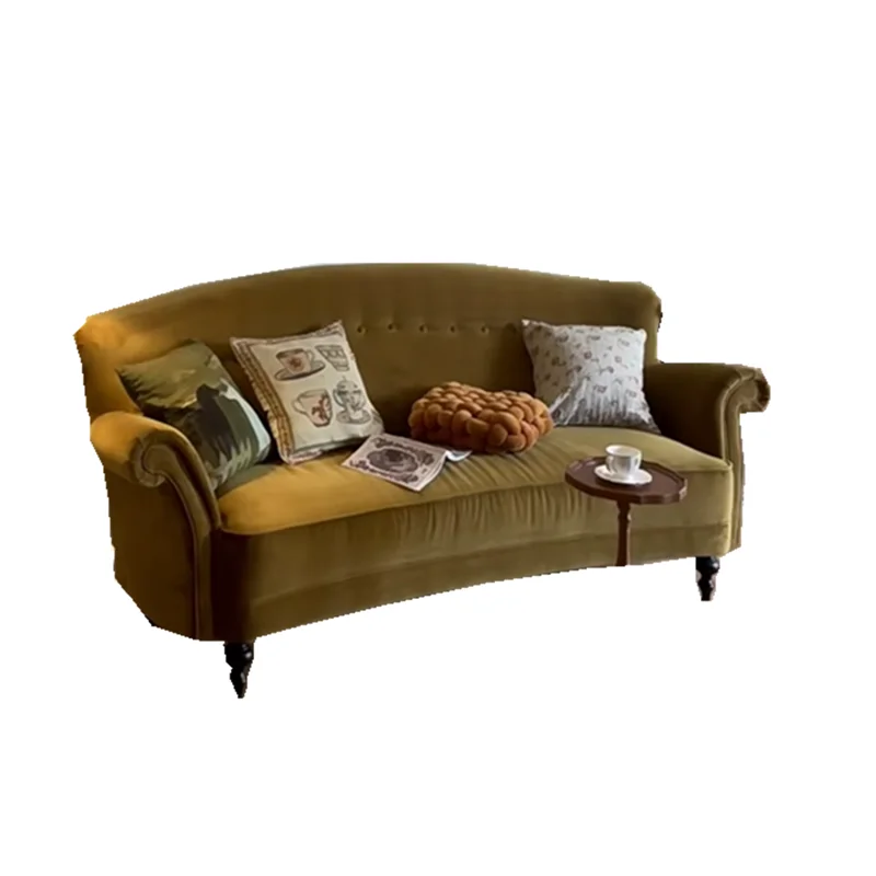 

Velvet sofa designer brown backrest