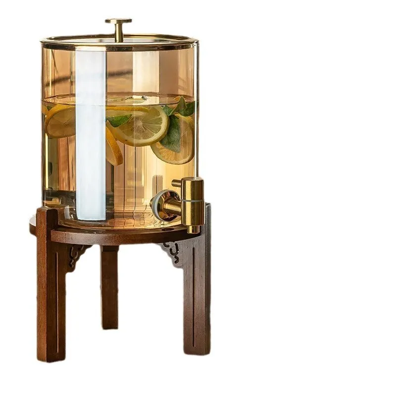 

Cold kettle glass high temperature resistant household with faucet large capacity cold kettle juice beverage bucket fruit lemon