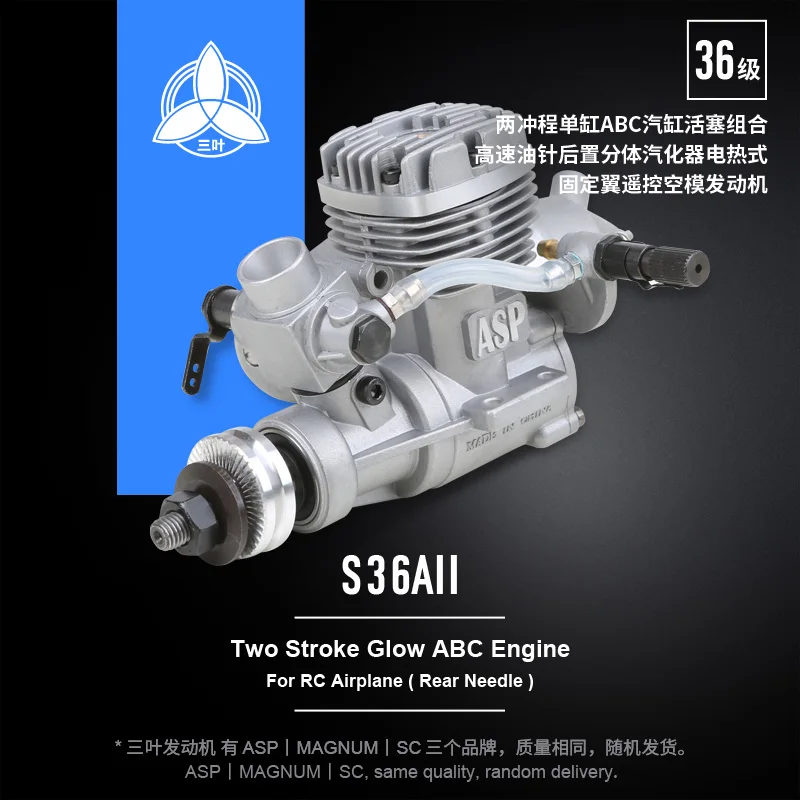 ASP S36A & S36AII 5.81cc 2-Stroke Glow Engines, 36 Class Single for Sport RC Aircraft
