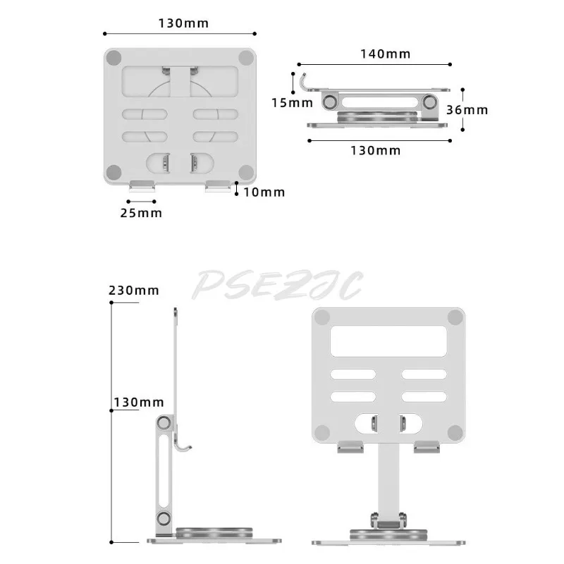Aluminum Alloy Rotating Folding Desktop Computer and Mobile Phone Support Bracket for Lifting and Lowering Tablets