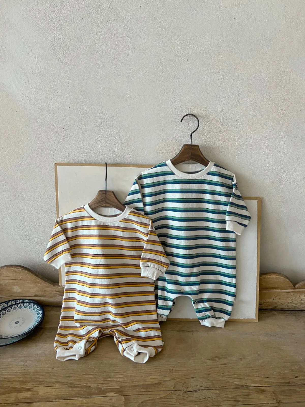2026 Autumn New Baby Long Sleeve Striped Romper Newborn Toddler Cotton Casual Jumpsuit Infant Boy Girl Clothes 0-24M