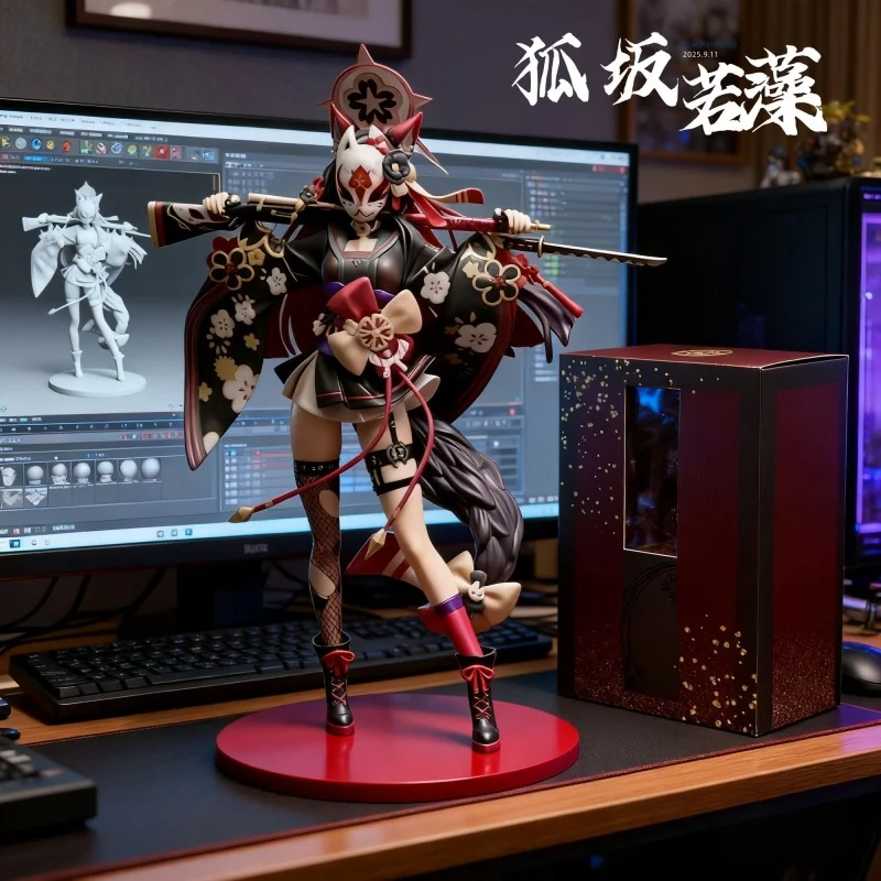 

In Stock Blue Archive Wakamo Standing Position Game Girl Figure Model Statue Boys Collection Desktop Decoration Ornament Gifts