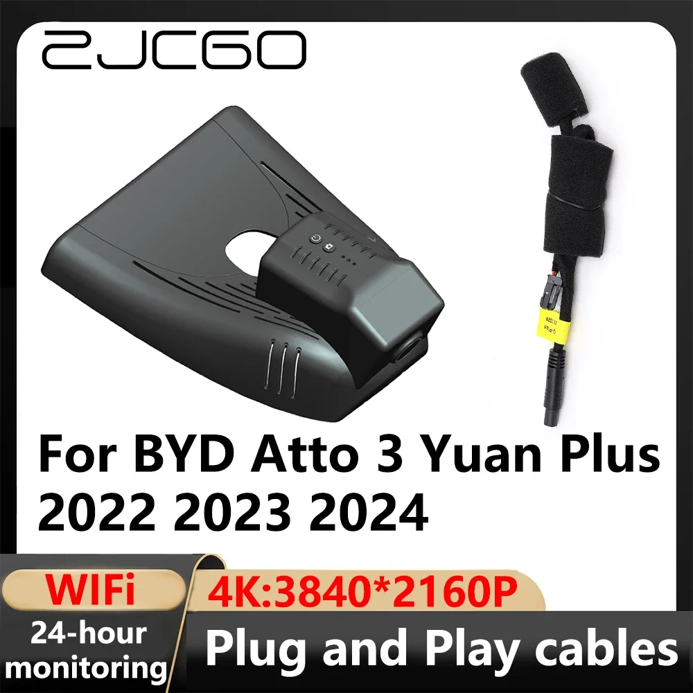 

ZJCGO 4K Wifi 3840*2160 DVR Dash Cam Camera Video Recorder for BYD Atto 3 Yuan Plus 2022 2023 2024