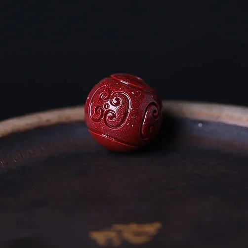 5A Natural Cinnabar Fortune Zinnober Genuine Vermilion Single Bead DIY Jewelry Material