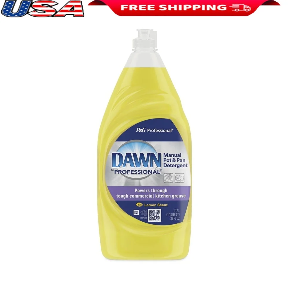 

Lemon Manual Pot Pan Dish Detergent Liquid 38oz Grease Cutter Squeaky Clean 8 Carton Household Cleaning Supplies