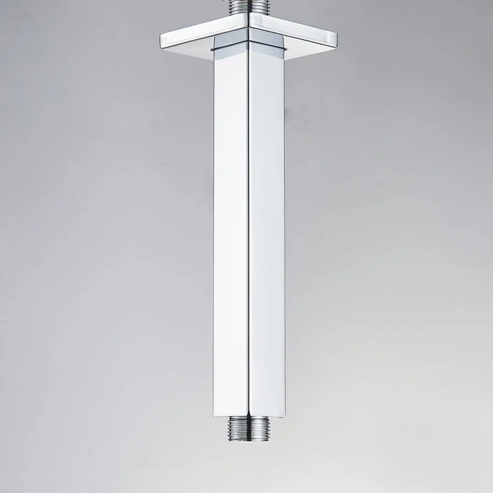 Modern Square Ceiling Mount Rainfall Shower Arm Extension Pipe For Bathroom Showerhead Accessory Gold Black