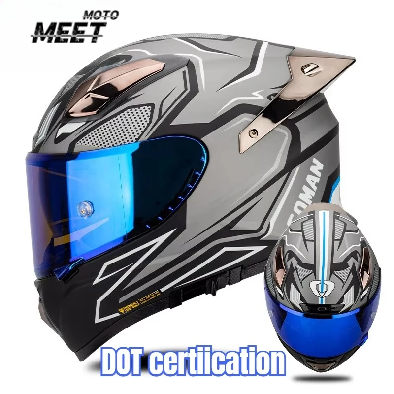 Soman Motorcycle Helmet Carbon Fiber Full Face Helmet Lightweight Motobike Racing Fiberglas Casque Low Wind Noise capacete