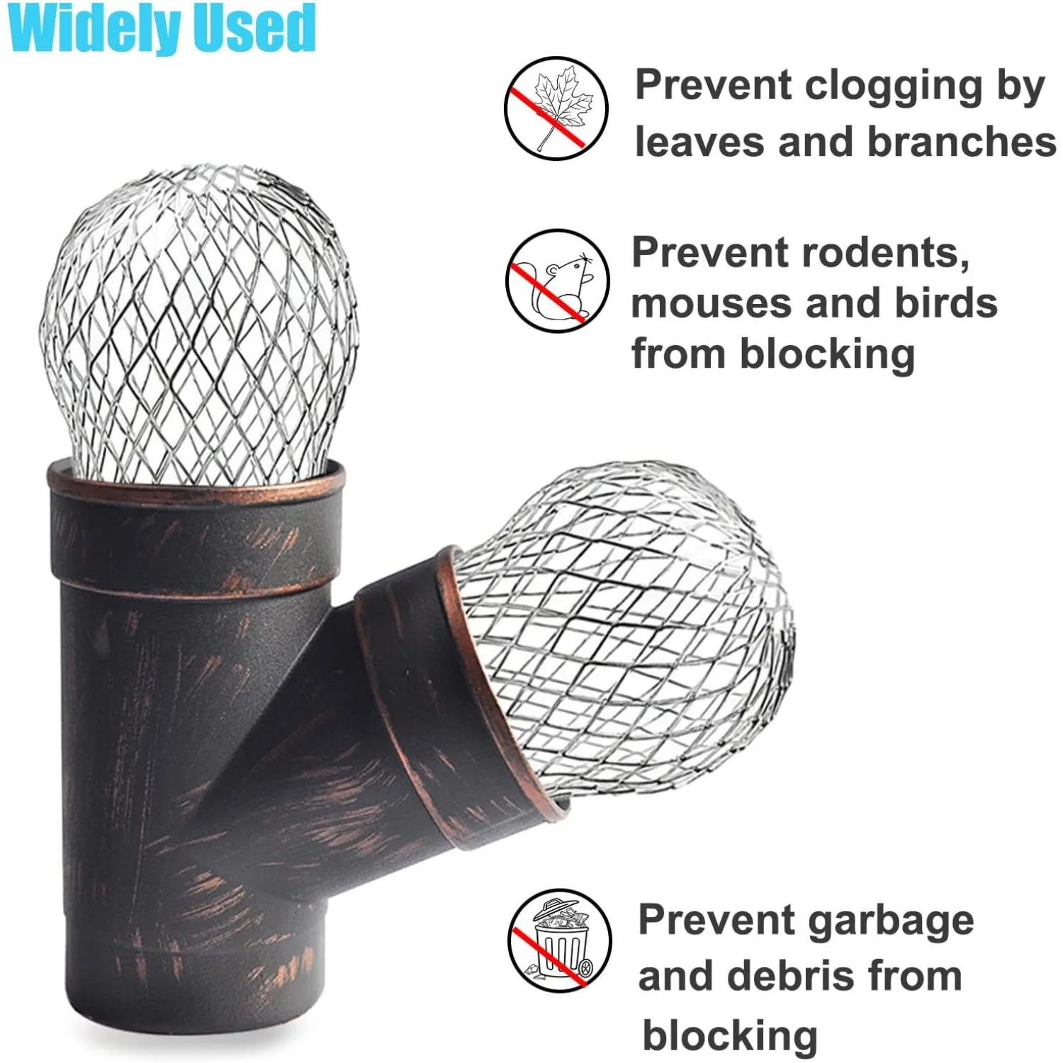 

8 Pack 3.5inch Expandable Aluminium Gutter Downspout Guard - Mesh Filter Strainer for Leaf/Debris/Rodent Blocking