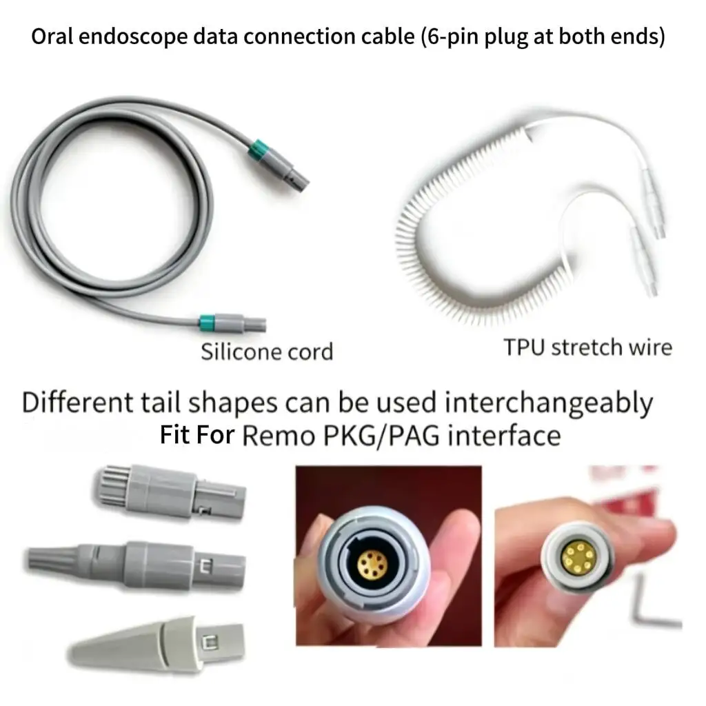 Dental Intraoral Endoscope Spring Spiral Telescopic Two End 6-pin Plug Connection Wire Endoscope Handle Wire