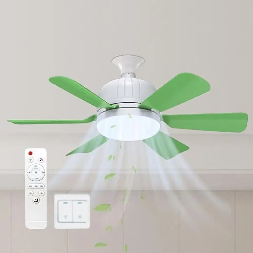 

Indoor Ceiling Fans with Lights E27 Dimmable Remote&Wall Control 3 Wind Speed Adjustable Memory Function for Bedroom Living Room