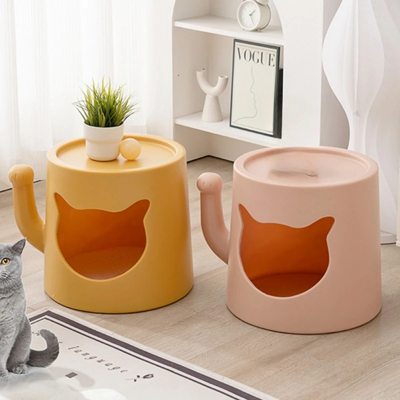 Cartoon creative cute side cat nest bedside table modern simple small multi-functional bedroom cat bedside table