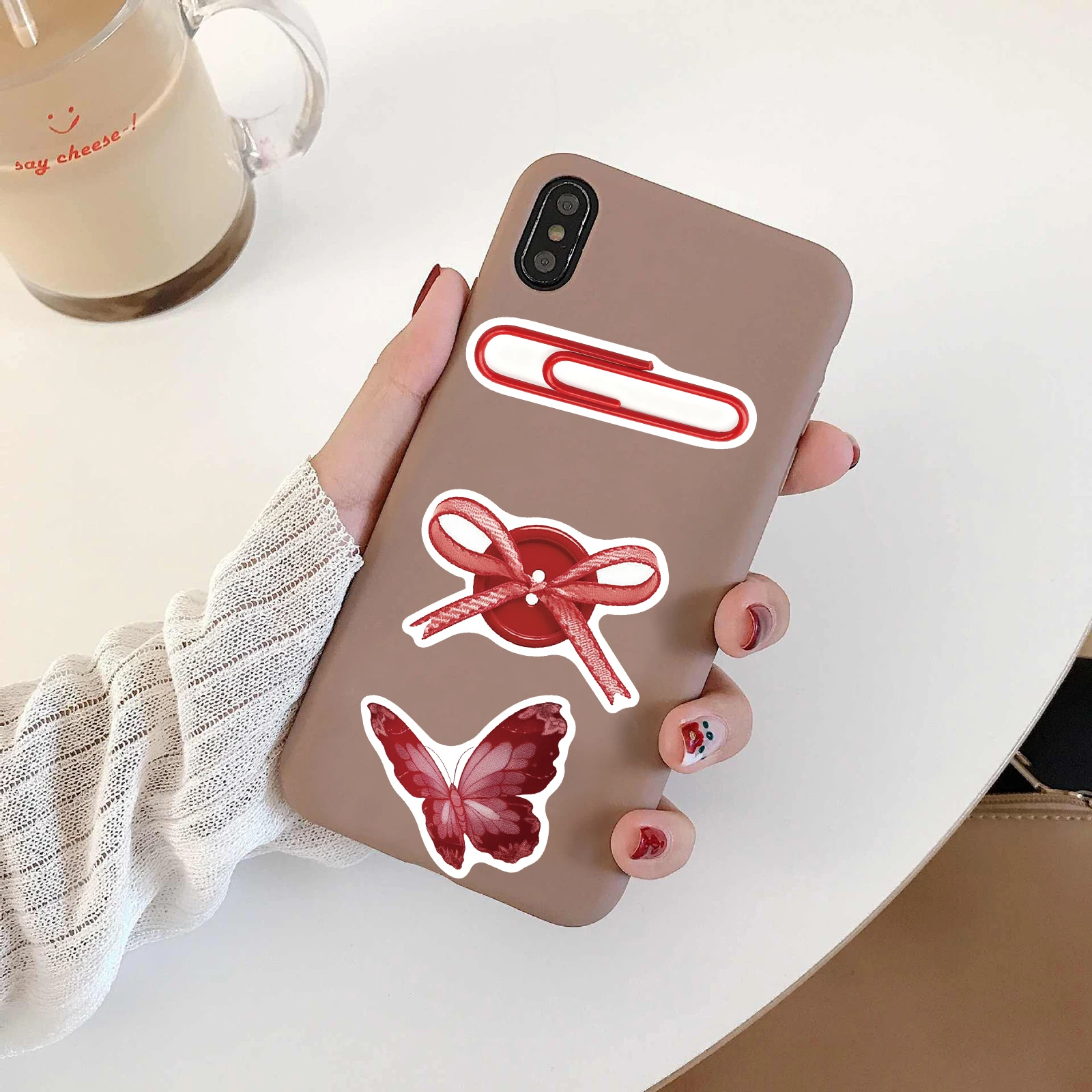 50 個の桜色の女の子ステッカースーツケーススケートボード用品ラップトップ荷物アートクリエイティブ Y2K ファッションスクラップブックステッカー