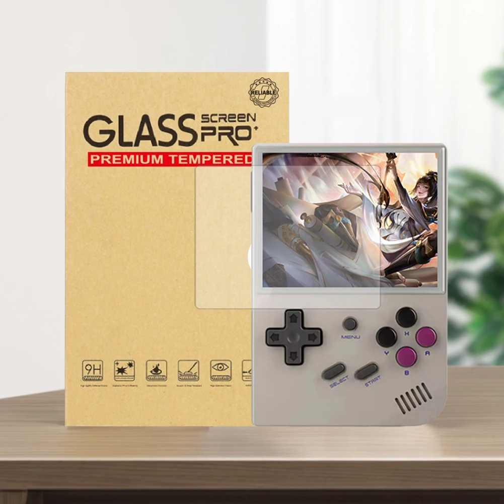 واقي للشاشة فيلم 9H HD الزجاج المقسى فيلم الزجاج المقسى طبقة رقيقة واقية ل Anbernic RG35XX/RG35XX زائد لعبة الملحقات