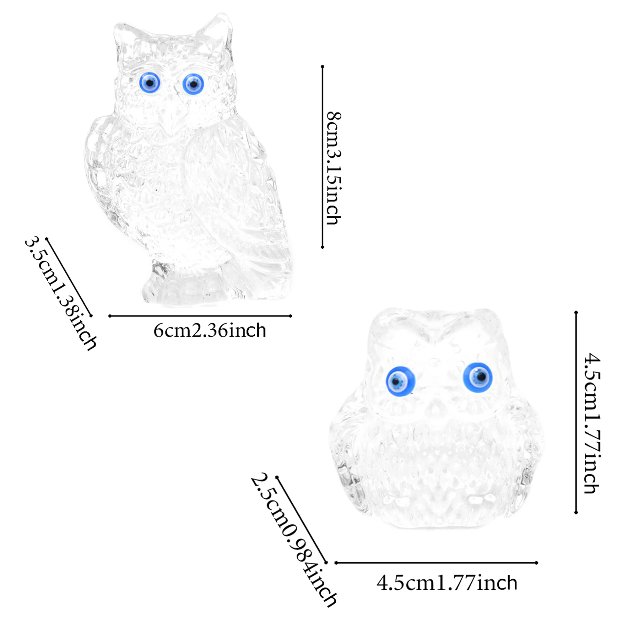 Crystal Owl and Mini Owls Buy Big Get Small Free Animal Birthday Gift Toys for friend Home Decoration Cabinet Tabletop Ornament