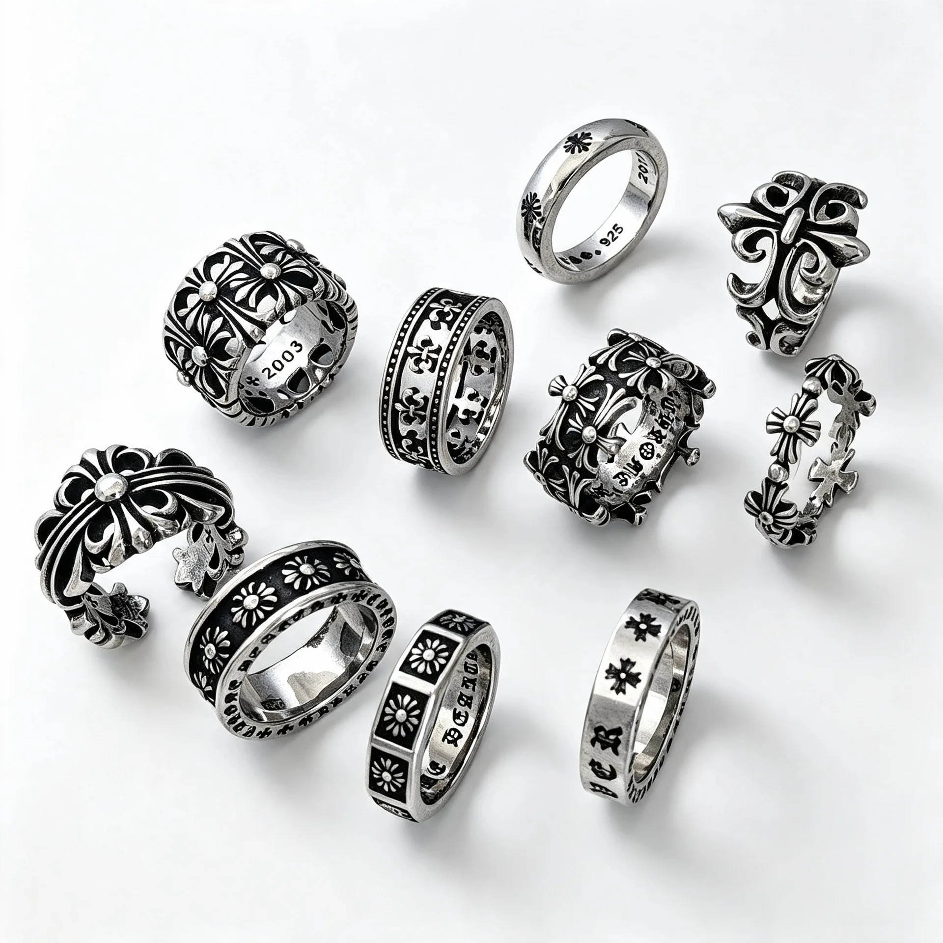 Chrome Hearts Ring - Stainless Steel Gothic Cross Flower Ring
