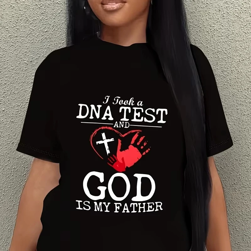 I Took a Dna Test & God Is My Father Women's Plus Size T-Shirt 100% Cotton 220g