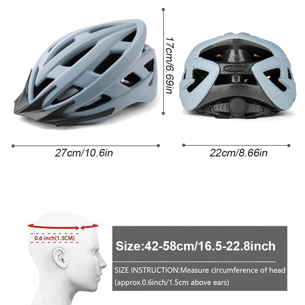 1PCS Adult Bike Helmet, Lightweight Helmet with Visor & Removable Pads for Men Women