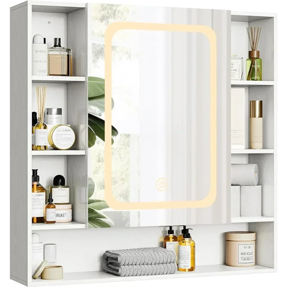 

%a Medicine Cabinet, Bathroom Wall Cabinet With Storage Rack, Light Colored Medicine Cabinet, White