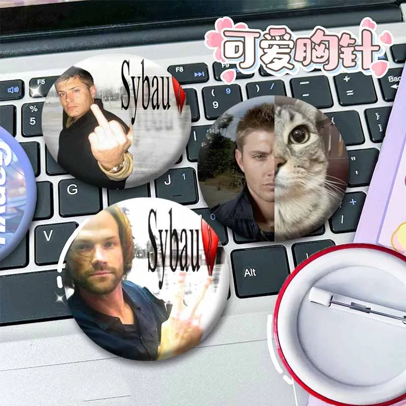 Hot TV Show Supernatural Button Badges Handmade Funny Round Brooch on Backpack Jacket Accessories Jewelry Pins Gifts for Friends