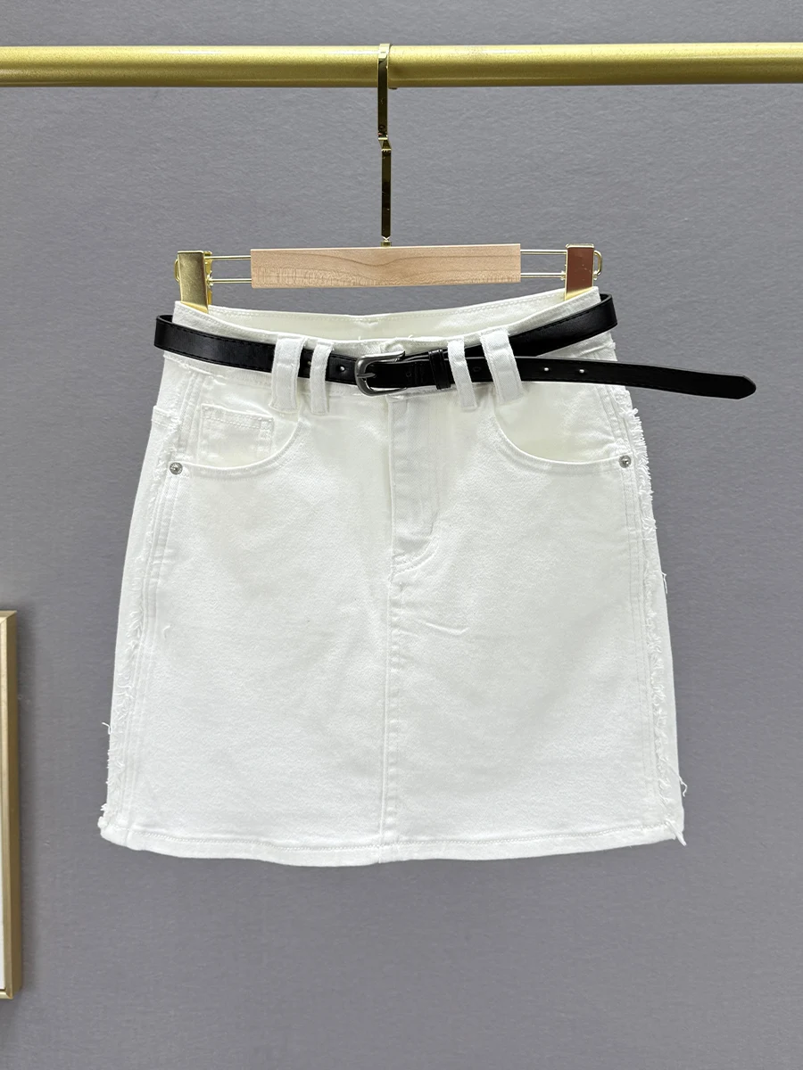 

Elastic Denim Skirt Women's Slim Fit High Waist Summer New Sle Versatile Body a Bf Sle Trendy ort Skirt