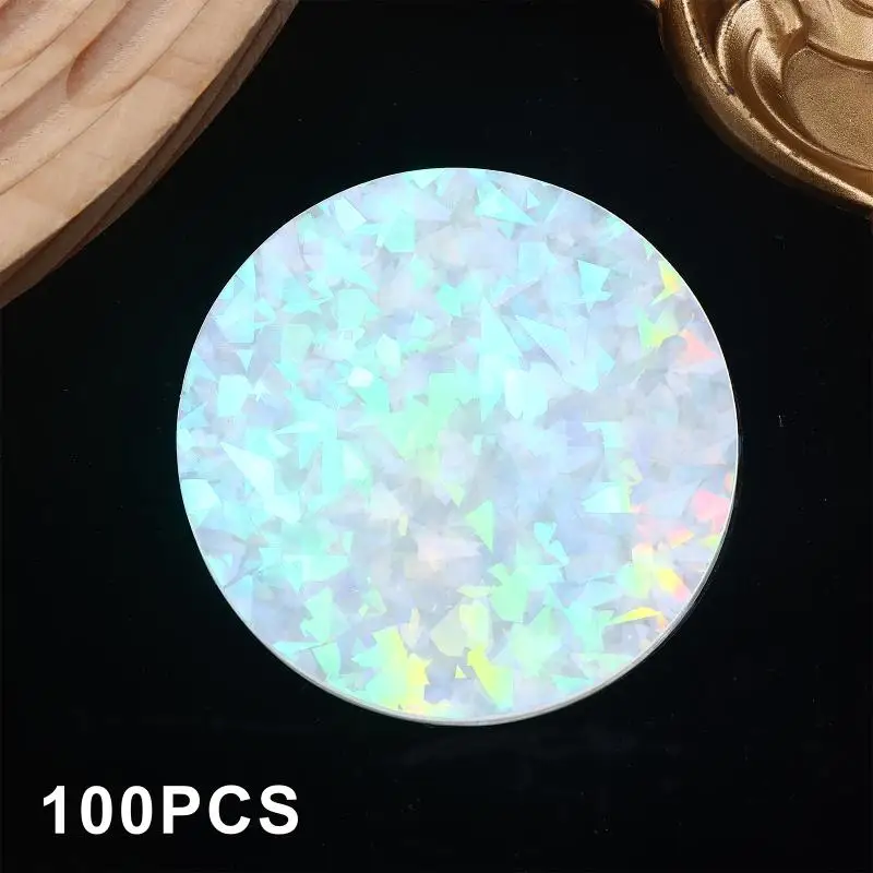 New#100Pcs Transparent Badge Film Clear Laser Star Pattern Badge Protective Film Covers For Button Badge Maker Part Tools