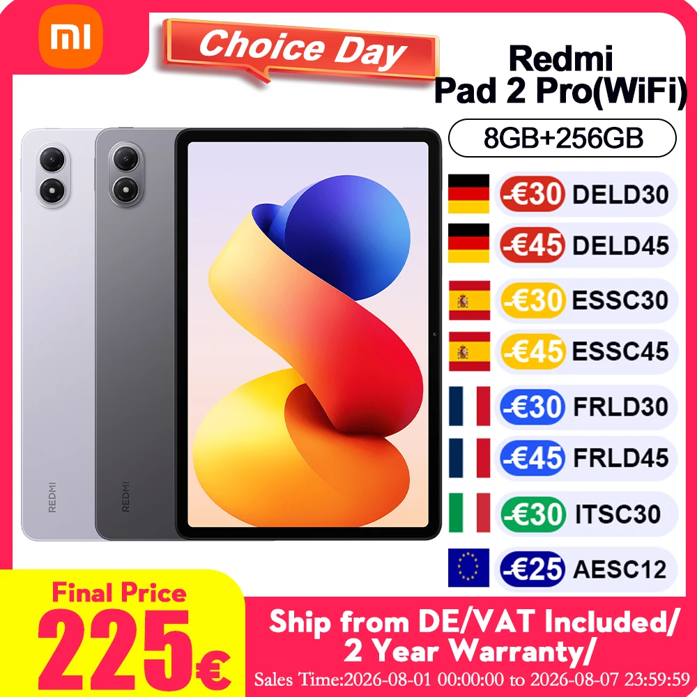 Xiaomi Redmi Pad 2 Pro Wifi Global Version Tablet 8GB 256GB Snapdragon 7s Gen 4 Processor 120Hz Refresh Rate Xiaomi HyperOS 2 Xiaomi Tablet