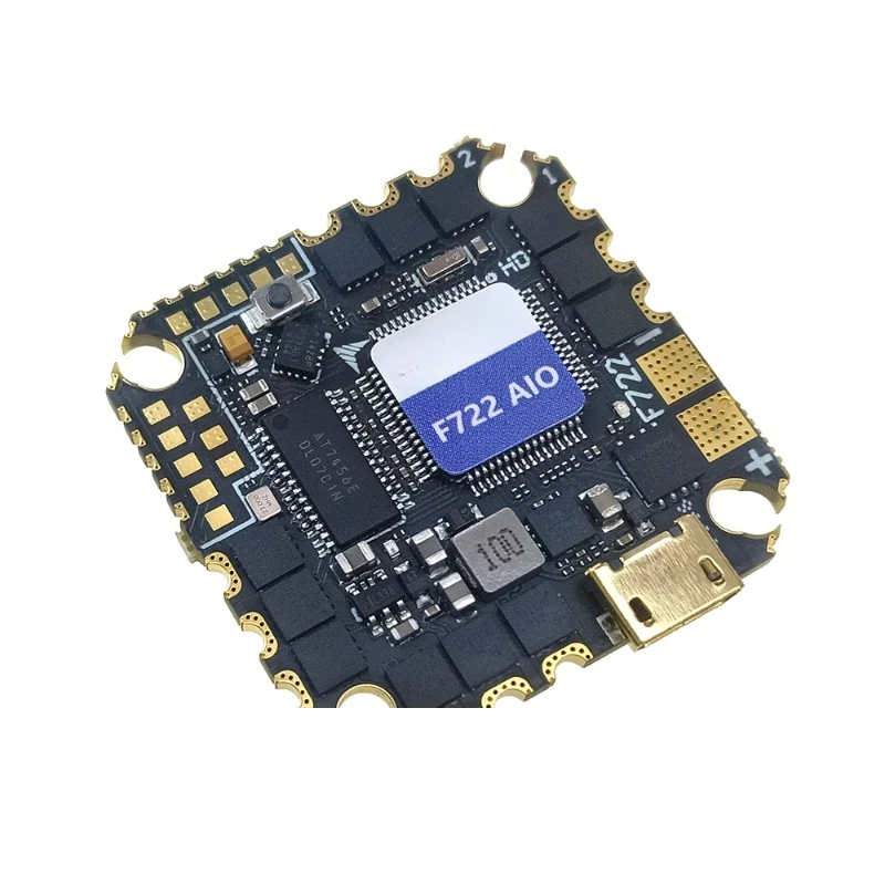 1 unidad para controlador de vuelo GHF722AIO-HD 40A Baro OSD BlackBox 5V BEC F722 BLHELIS 40A ESC 4 en 1 2-6S para dron RC FPV Cinewhoop