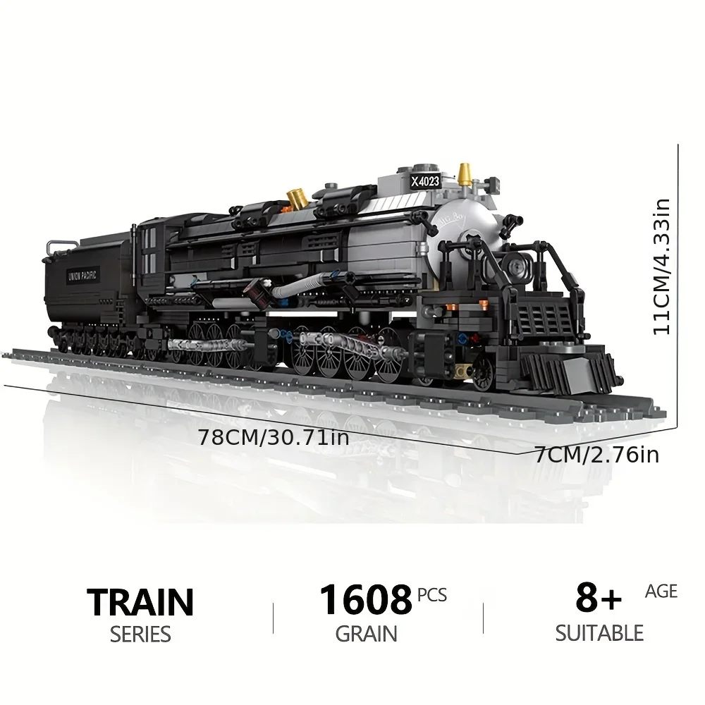 

Steam Train Assembly Building Blocks DIY Toy City Railway Assemble Model Urban transportation series Classic Model Birthday Gift