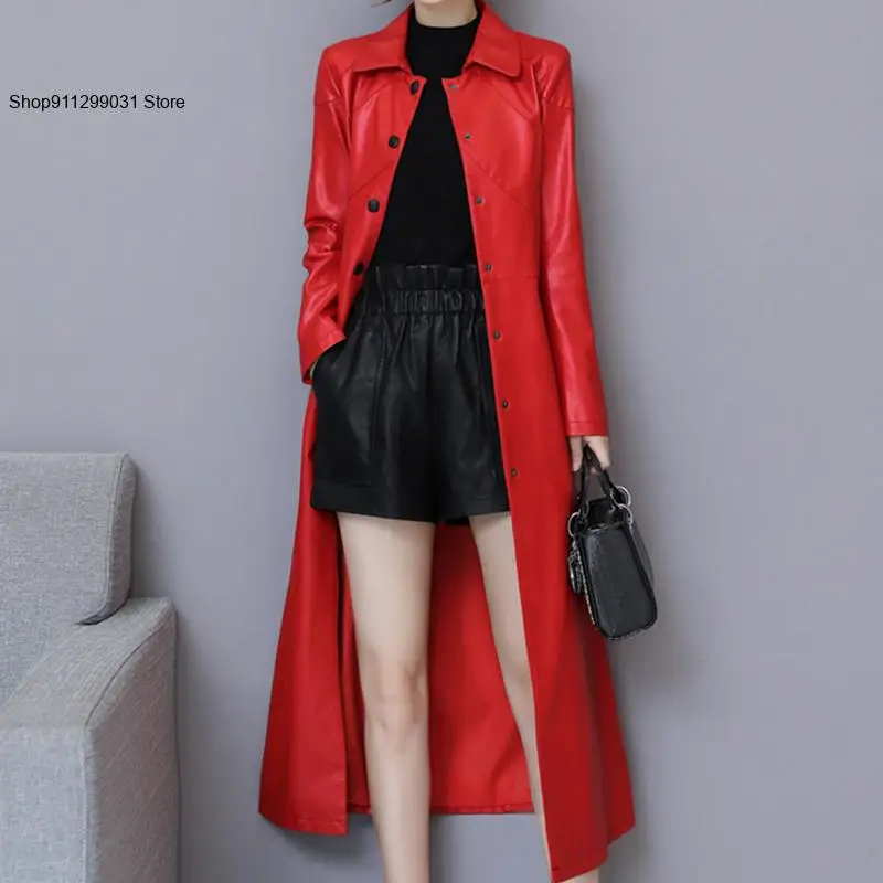 Thicken Genuine Leather Coat New Women Autumn Winter Fashion Keep Warm Long Jacket Sheepskin Coat Suede Outerwear