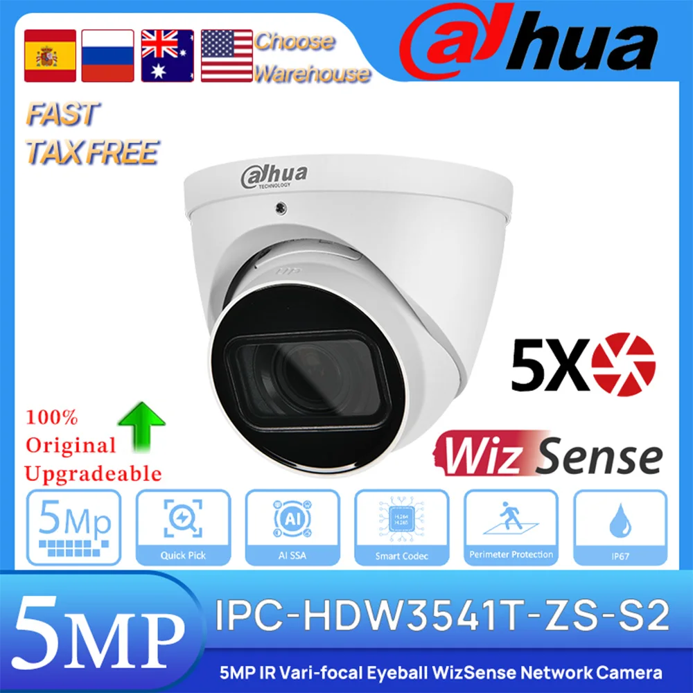 dahua wizsense poe camera de rede ipc ai ssa escolha rapida pesquisa inteligente original ipc hdw3541t zs s2 5mp ir40m 5x vari focal 01